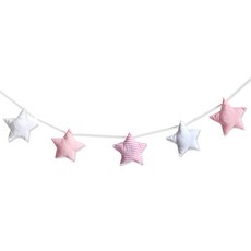 LivingDA 立體布質星星拉旗組, 圖案粉