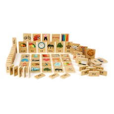 Brain Forest Samulnori Hangul Block 自製多米諾骨牌 96p, 混合顏色, 1個