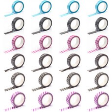 Printec 設計條紋遮蔽膠帶套組 6 x 4p, 藍斬、黑山、粉雷、黑斬、黑陣容、紫斬, 1套