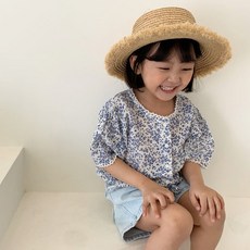 Neul兒童款小花雪紡衫