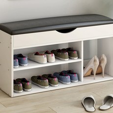 GAPANG 手柄型粗絲瓜 2 件套 05 混合 TOYA005, 鞋櫃（白色），座椅（黑色）