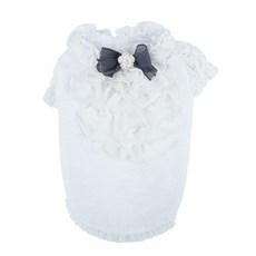 PUPPY ANGEL Petit 荷葉邊寵物襯衫 PA-TS339, 白色的