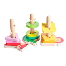 iwood 動物嵌入積木 04-011019, 混合顏色, 1個