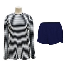 VENDIS 女款 Boy Meets Girl 防曬泳衣上衣 M226 + 開衩海灘短褲 A521 套裝