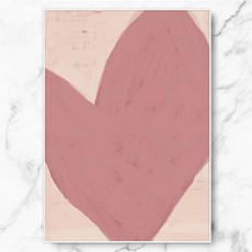 RYMD 粉色愛心圖案樹脂框畫, 白色的