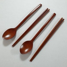 허밍쉐프 장미목 옻칠 수저세트, 1세트, 숟가락 2p + 젓가락 2벌