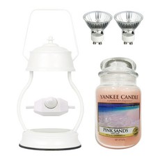 YANKEE CANDLE 香氛蠟燭+蠟燭暖燈+燈泡 2入, 雪