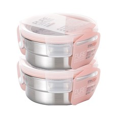 STENLOCK 史丹利 Pure圓形不鏽鋼密封保鮮盒, 3號(300ml), 2個