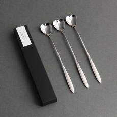 Inspoon 天使之心長茶匙+貼紙+保護套, 銀, 3入