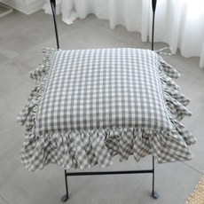 簡約格紋靠墊套, 灰色的