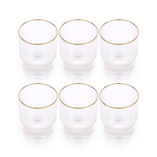 글라스듀 골드림 낮은 하이볼 잔, 혼합색상, 6개