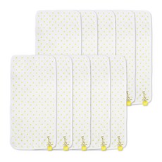 송월타월 선염 바이어스 도트 세면타월 115g, 노랑, 10개