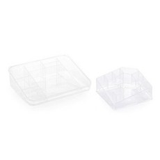 심플한 아크릴 화장품 정리함 2종, 투명, 1세트