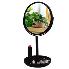 원형 트레이 스탠드 탁상거울, 블랙