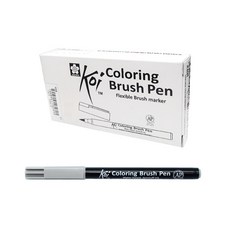 SAKURA 彩色軟毛筆 12入, 冷灰色, 1套