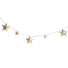 Party09 立體亮粉布星星掛旗, 閃亮金色, 1套