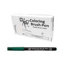 SAKURA 彩色軟毛筆 12入, 綠色, 1套