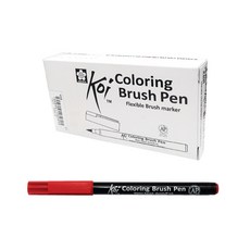 SAKURA 彩色軟毛筆 12入, 紅色的, 1套