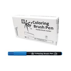 사쿠라코이 SAKURA 칼라링 브러쉬펜 12p 세트, 세루리언블루, 12개