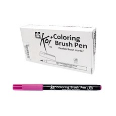 SAKURA 彩色軟毛筆 12入, 玫瑰紅, 1套