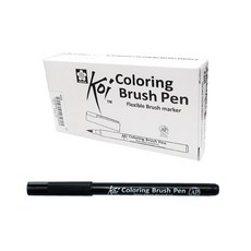 SAKURA 彩色軟毛筆 12入, 黑色的, 1套