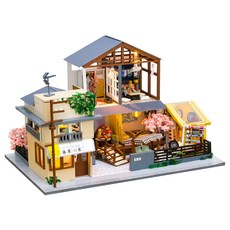 Aiemmini DIY 迷你屋櫻花村 + 手工工具 + 收納盒套裝, 混色