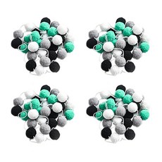 LivingDA 絨球花環 4入, Mint Choco