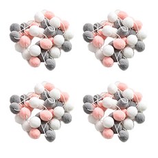 LivingDA 絨球花環 4入, Macaroon