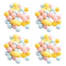 LivingDA 絨球花環 4入, Cotton Candy