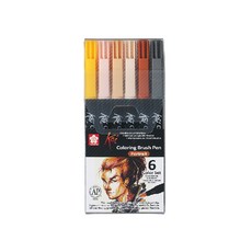 사쿠라코이 컬러링 브러쉬 펜 6색 세트, 03 Portait, 1개