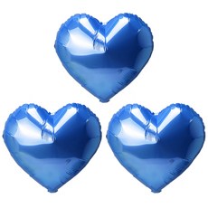 LivingDA 愛心鋁箔氣球 75cm, 藍色, 3個