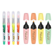 deLi 螢光筆系列 8款組 Macaron彩色螢光筆 EU356 4款+一般螢光筆 EU35450 4款, 1組, 混色