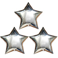 LivingDA 星星鋁箔氣球 75cm, 銀, 3個