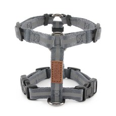 DOG-i 反光羊絨H型狗狗胸背帶, 灰色, 1個