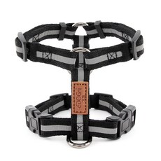 DOG-i 反光喀什米爾H型狗狗胸背帶, 黑色, 1個