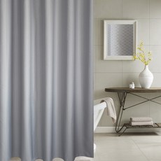 블럭마트 욕실 고급 벌집패턴 샤워커튼, 그레이, 1개