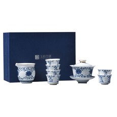 玉白興家王業瑩瓏茶具 8件組 2450030, 1套, Gaewan + Gongdobae + 茶杯 6p