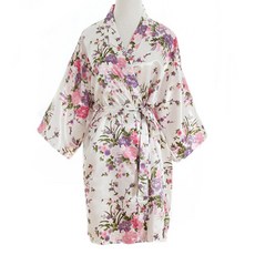 女款浴袍 復古花朵圖, 1型, 1個