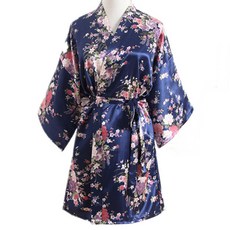 女款浴袍 復古花朵圖, 8型, 1個