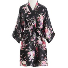 女款浴袍 復古花朵圖, 4型, 1個