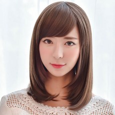 vvgabal 女性中短直髮全頂假髮 Freddy, 巧克力棕, 1個