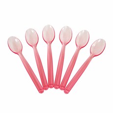 Wow Party Korea 水晶一次性湯匙 紅色, 6入, 5個