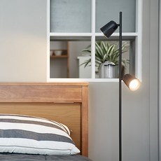 모노 LED FLOOR 2등 스탠드, 블랙