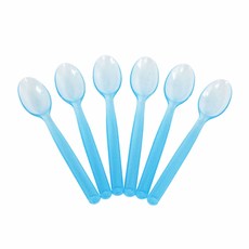 Wow Party Korea 水晶一次性湯匙 天空藍, 6入, 5個