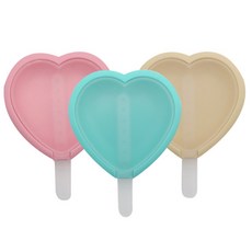 YOU&ME矽膠手工愛心冰淇淋模具 3件組 BG031, 1套, 混色