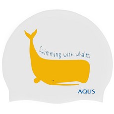 AQUS 矽膠泳帽 鯨魚款 AC06A20, WHYEL白黃色