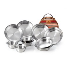 벨락 2인용 캠핑 접시 10p + 전용 케이스 세트, 혼합색상, 1세트