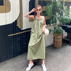 벤디스 여성용 포켓걸 스트링 비치 원피스 H280