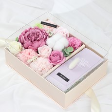 人造花牡丹皂花零錢盒套組, 粉色的