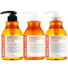 말콤 후레쉬 시트론 샴푸 520ml + 트리트먼트 520ml + 바디워시 520ml, 1세트